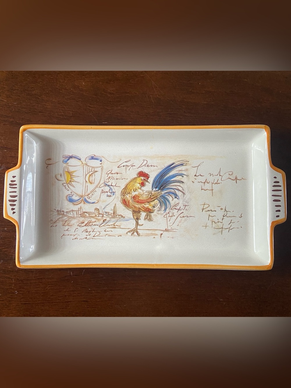 Nova Deruta Ceramic Tray with Hand-painted Details